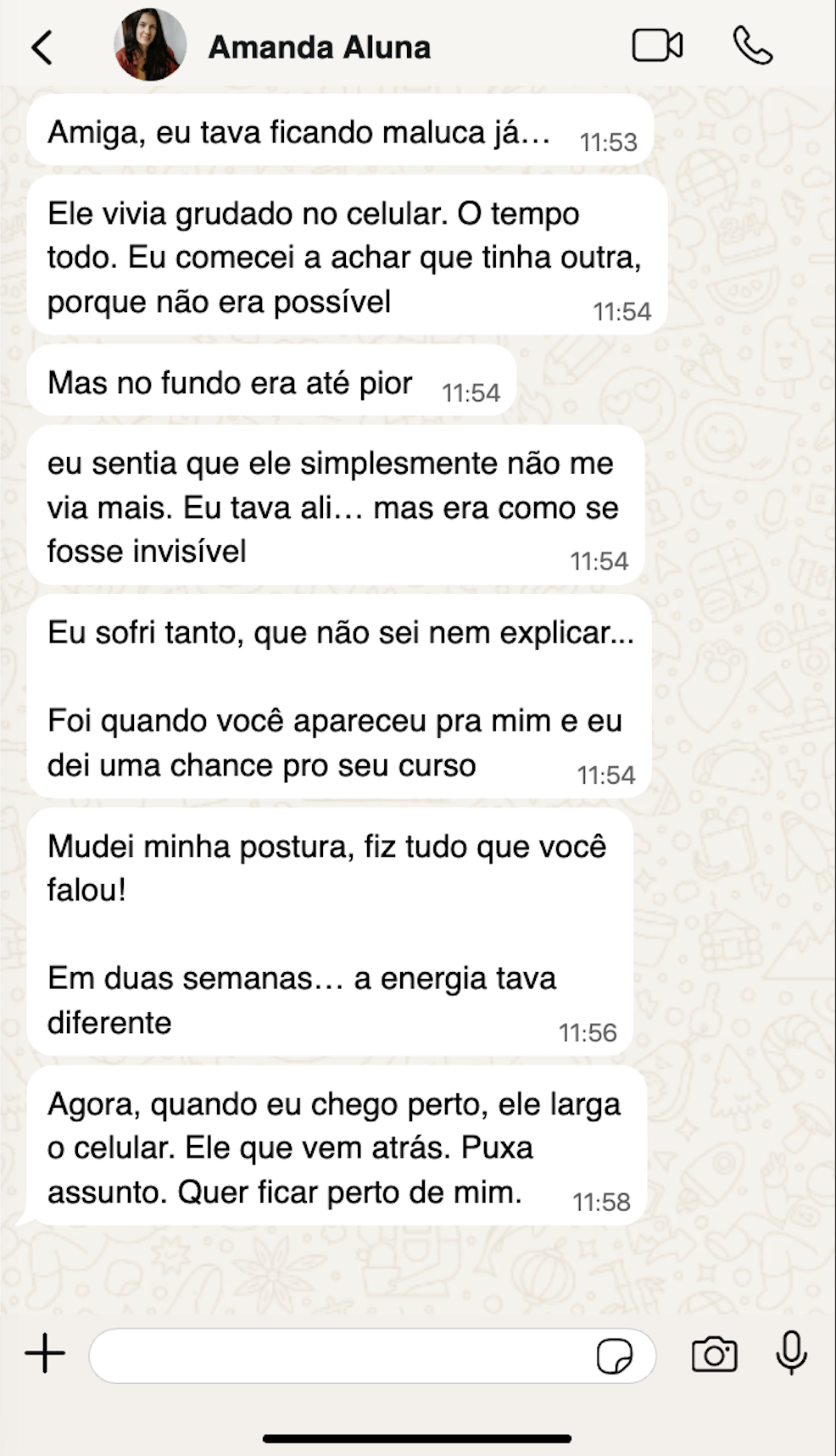 Depoimento da Amanda sobre o protocolo Reconexão Sagrada